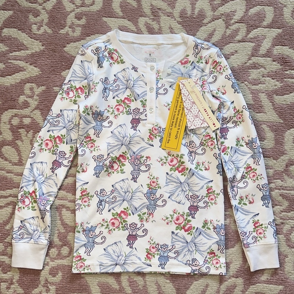 NWT Roller Rabbit X LoveShack Rosa Beaux Monkey Kids Pajamas Pastel Blue‎ - Picture 7 of 15
